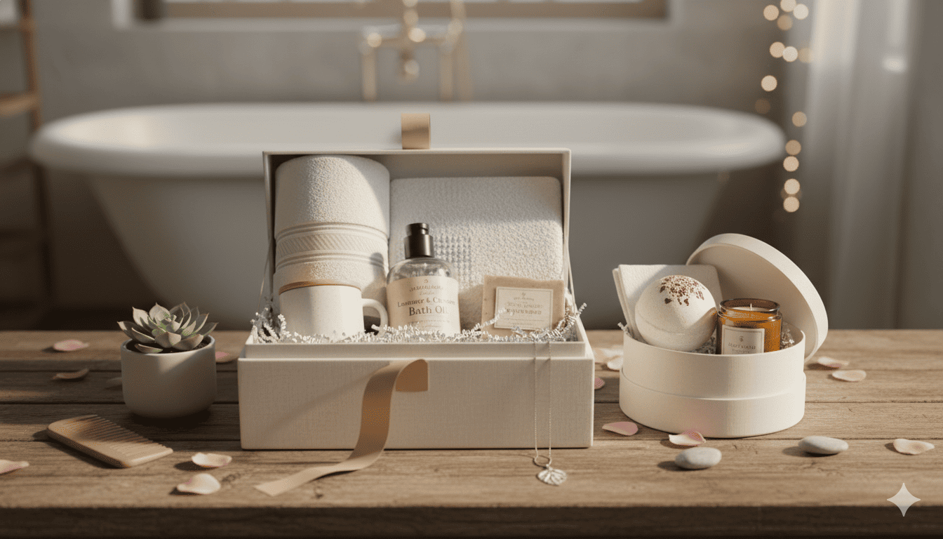 Wellness gift sets with pampering products